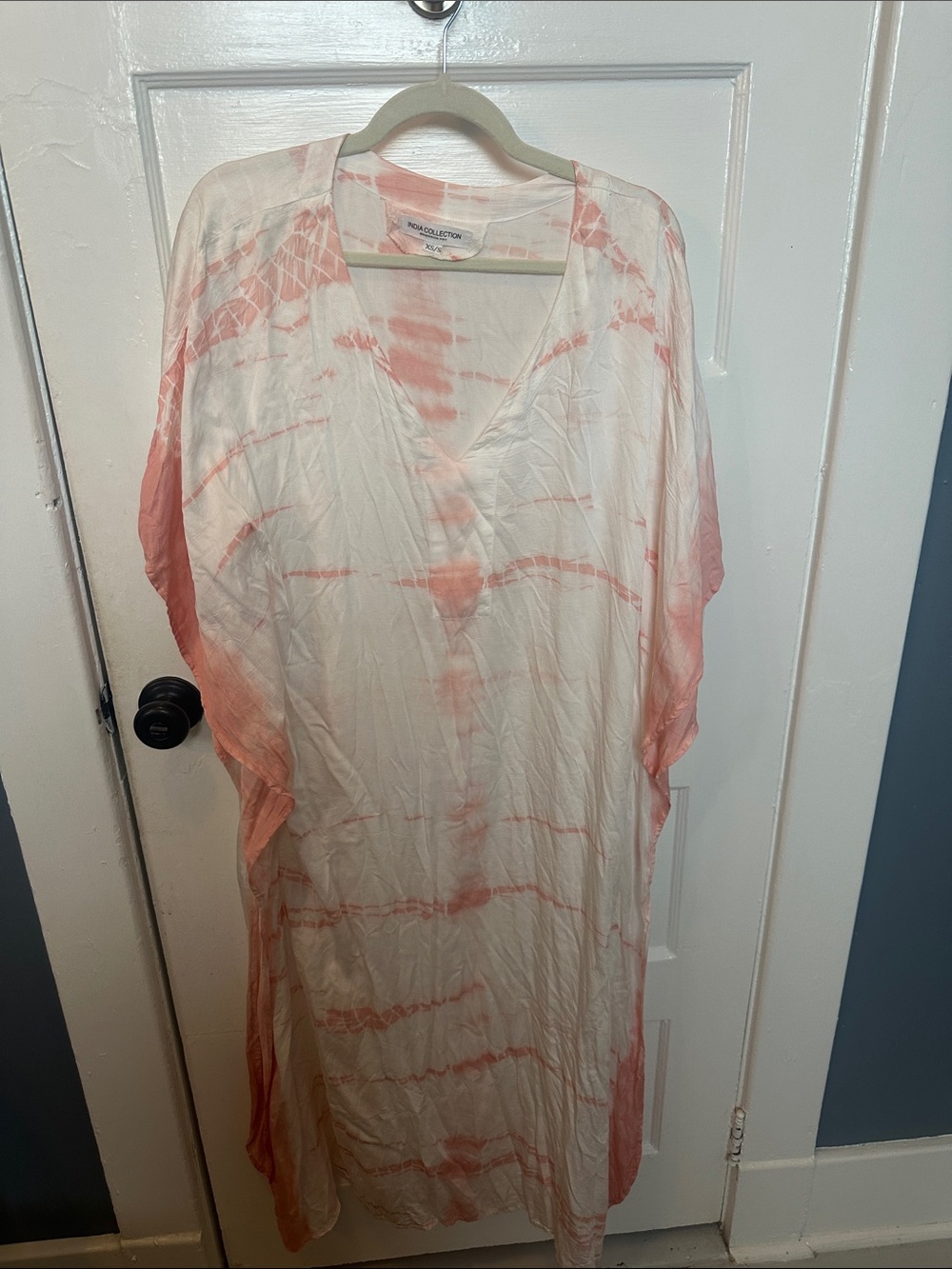 Emerson Fry White and Pale Pink Tie-Dye Caftan